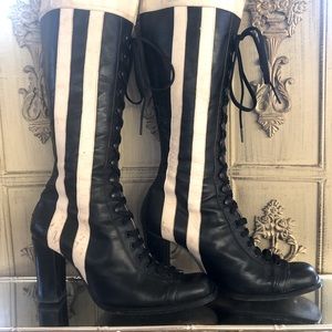 Vintage Charles David Lace Up Griot Racer Stripes